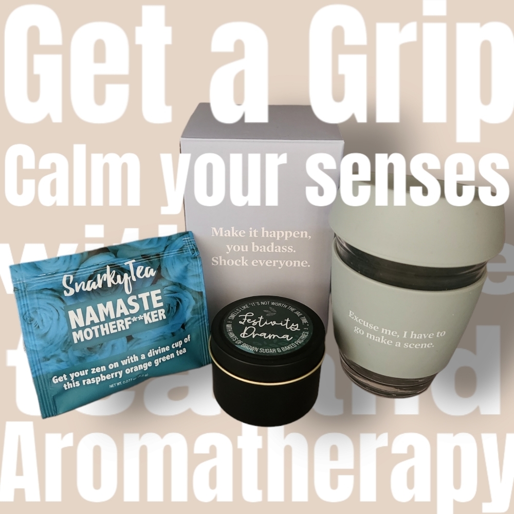 Humorous Gift Aromatherapy Candle and Mug with Tea